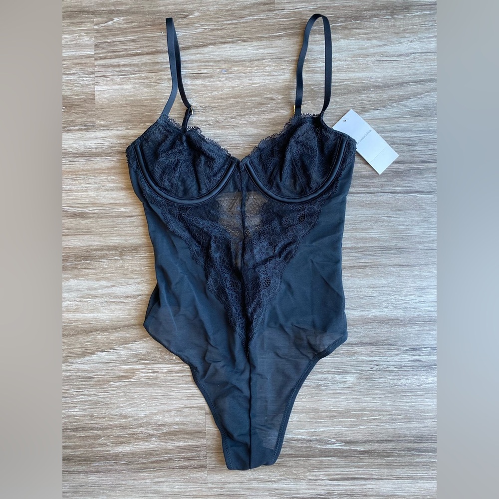 Abercrombie & Fitch lace and mesh underwire bodysuit